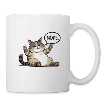 Genervte Katze sagt „NOPE“ – Kein Bock-Modus - Tasse - Weiß - Rechts