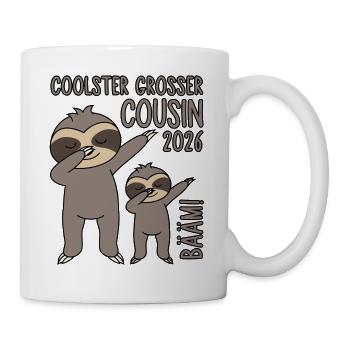 Dabbing Faultier Bääm! Coolster Großer Cousin 2026 - Tasse - Weiß - Rechts