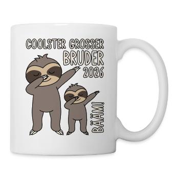 Dabbing Faultier Bääm! Coolster Großer Bruder 2026 - Tasse - Weiß - Rechts