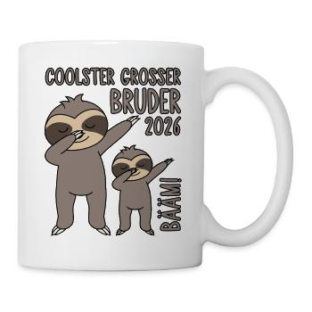 Dabbing Faultier Bääm! Coolster Großer Bruder 2026 - Tasse - Weiß - Rechts