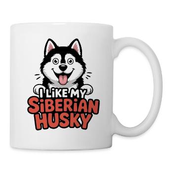 I like my Siberian Husky Hundeliebe - Tasse - Weiß - Rechts