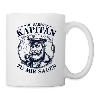 Motorboot Kapitän Bootsführerschein bestanden - Tasse - Weiß - Rechts