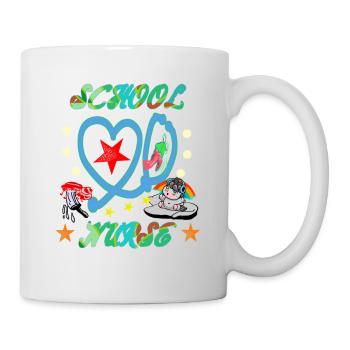 Bunte Schulkrankenschwester - Tasse - Weiß - Rechts