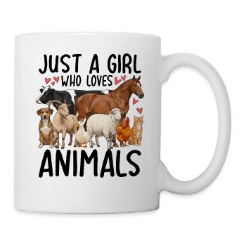 Juste une fille qui aime les animaux - Mug blanc - blanc - Droite