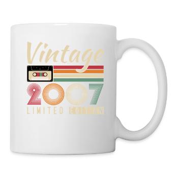Jahrgang 2007 Retro Geburtstagsgeschenk - Tasse - Weiß - Rechts