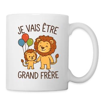 Futur Grand Frère Je vais être Grand Frère Lion - Mug blanc - blanc - Droite