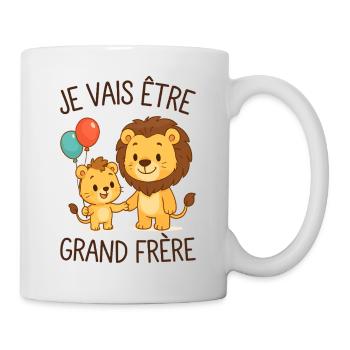 Futur Grand Frère Je vais être Grand Frère Lion - Mug blanc - blanc - Droite