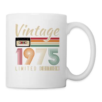 1975 Vintage Retro Geburtstagsgeschenk - Tasse - Weiß - Rechts