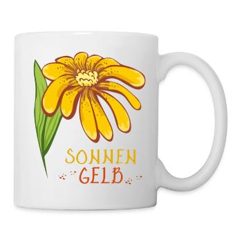 Blume Sonne gelb - Tasse - Weiß - Rechts