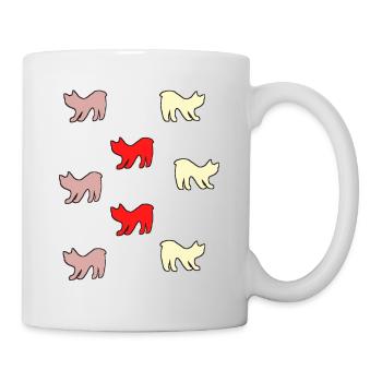 Katzen ohne Schwanz - Tasse - Weiß - Rechts
