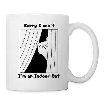 Désolé, je ne peux pas Chat d’intérieur - Mug blanc - blanc - Droite