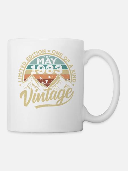 Geburtstag Vintage Mai 1983 original May 1983 - Tasse - Weiß