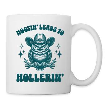 Hootin' führt zum brüllenden lustigen Western-Cowboy - Tasse - Weiß - Rechts
