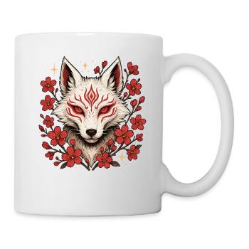 Kitsune Fuchs, Japanische Anime & Mythologie - Tasse - Weiß - Rechts