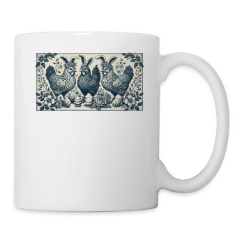 Pâques Rétro Poulets Poussins Style Vintage - Mug blanc - blanc - Droite