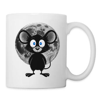 Souris de nuit au clair de lune – Douce et mystique - Mug blanc - blanc - Droite