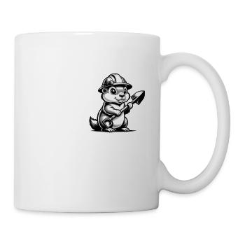 Qui creuse une fosse pour les autres - Drôle de dicton de bâtiment - Mug blanc - blanc - Droite