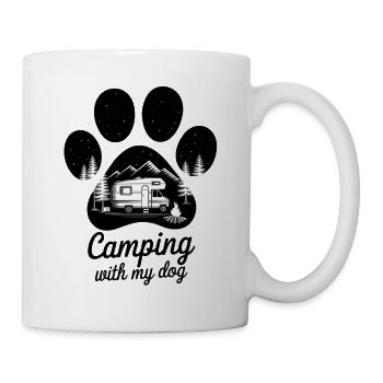 Camping mit Hund Liebe Wohnwagen Hunde - Tasse - Weiß - Rechts