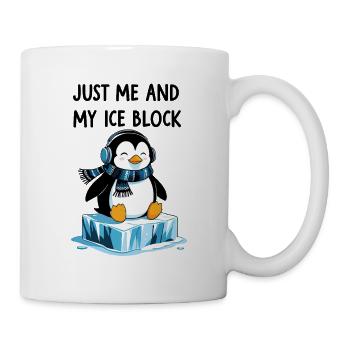 Nur ich und mein Eisblock – Chilliger Pinguin - Tasse - Weiß - Rechts