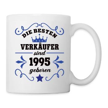 1995 Verkäufer Geburtstag Kollege Arbeitskollege - Tasse - Weiß - Rechts