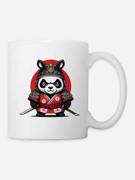 Samouari panda, le panda Bushido, the lone warrior - Mug blanc - blanc