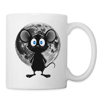 Souris de nuit au clair de lune – Douce et mystique - Mug blanc - blanc - Droite
