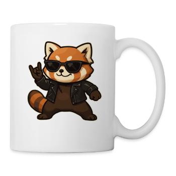 Musique Rock, Panda Roux, Main De Roche, Heavy Metal - Mug blanc - blanc - Droite