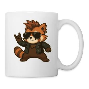 Musique Rock, Panda Roux, Main De Roche, Heavy Metal - Mug blanc - blanc - Droite