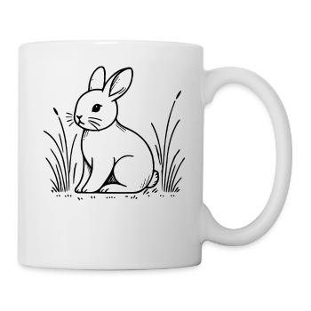 Lapin de Pâques Rétro Vintage Cottagecore - Mug blanc - blanc - Droite