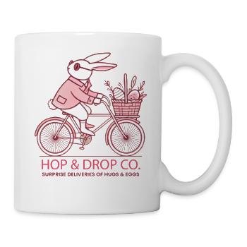 Ostern Hase Fahrrad Retro HOP & DROP CO. - Tasse - Weiß - Rechts