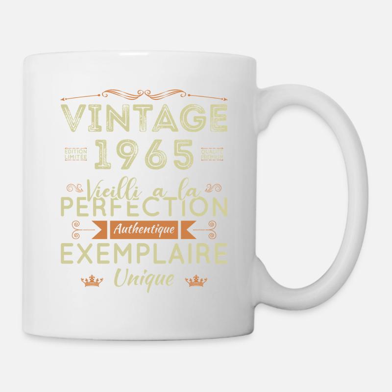 1965 Vintage Retro Cadeau D’anniversaire - Mug blanc - blanc