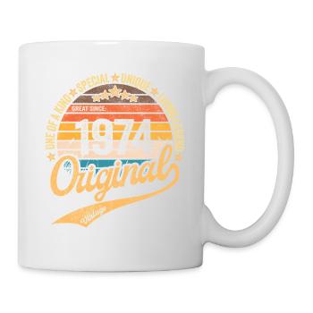 Rétro Vintage né en 1974 Millésime 1974 - Mug blanc - blanc - Droite