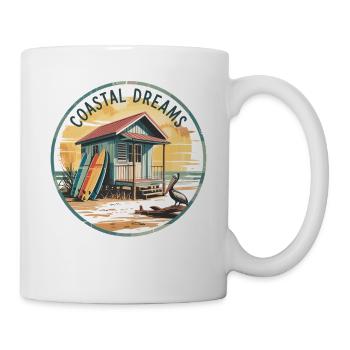 Cabane de surfeur au bord de la mer - Coastal Dreams Chemise - Mug blanc - blanc - Droite