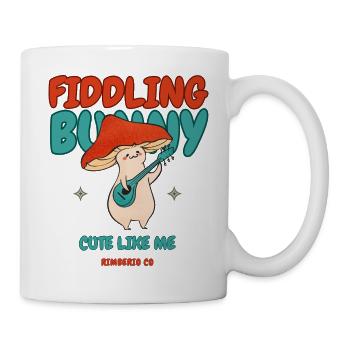 fiddling bunny cute like me - Tasse - Weiß - Rechts