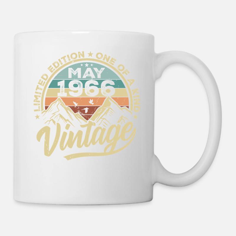 Geburtstag Vintage Mai 1966 original May 1966 - Tasse - Weiß