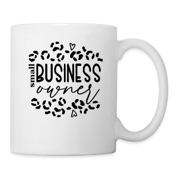 Fier propriétaire d’une petite entreprise Leopard Heart - Mug blanc - blanc - Droite