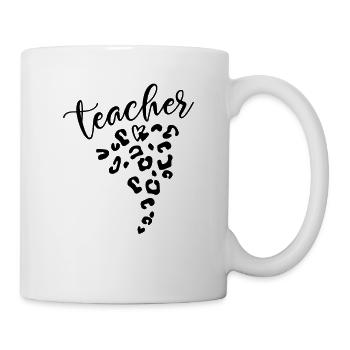 Lehrer Leopard Herz Design für Schulpädagogen - Tasse - Weiß - Rechts