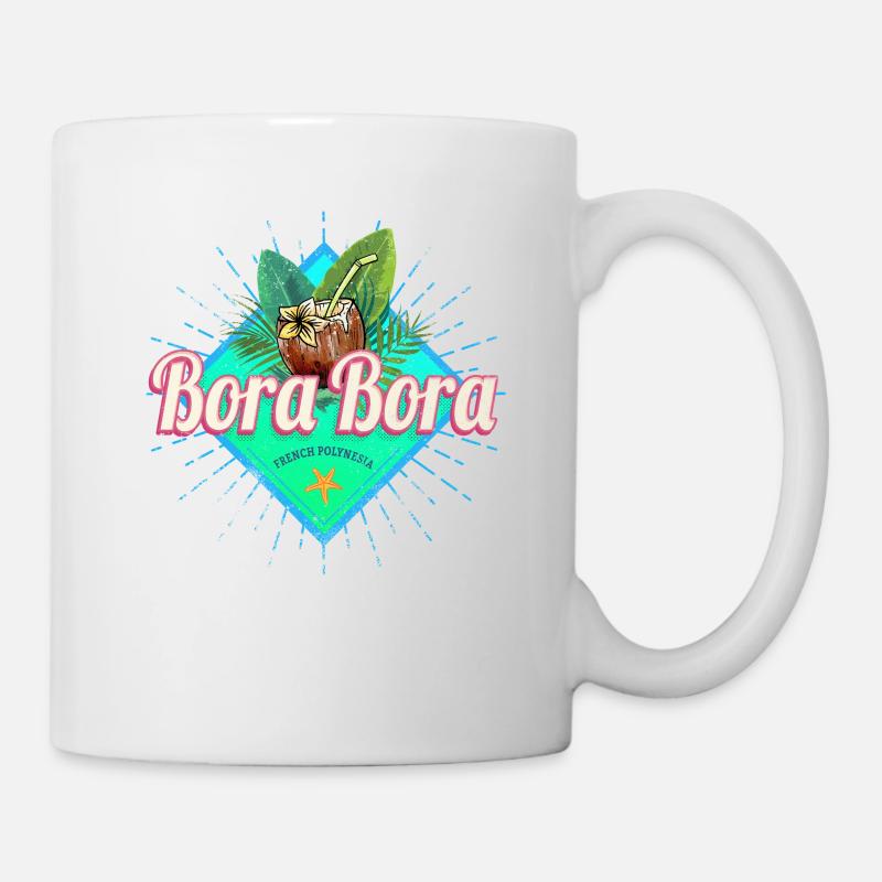 Souvenir de l’île de Bora Bora en Polynésie française - Mug blanc - blanc