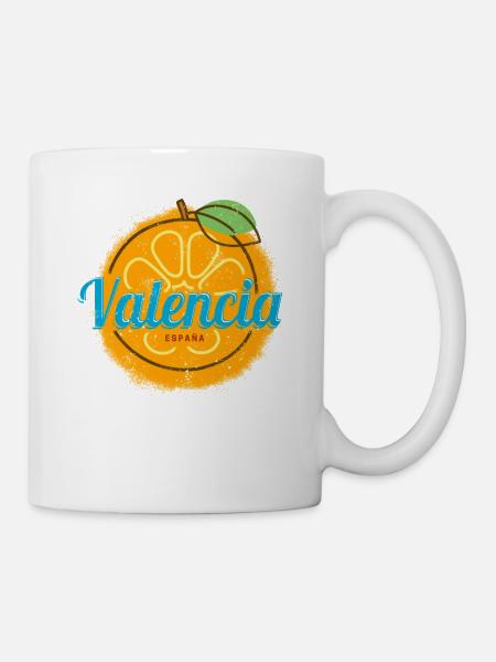 Valencia Vintage Orange Spanien Souvenir Urlaub - Tasse - Weiß