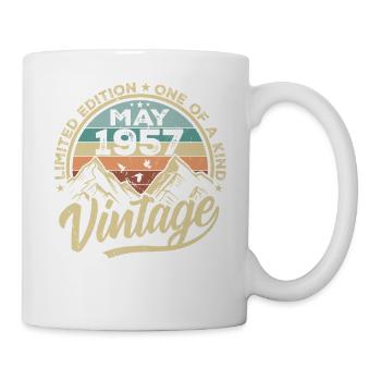 Geburtstag Vintage Mai 1957 original May 1957 - Tasse - Weiß - Rechts