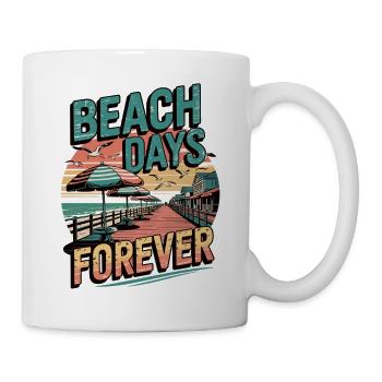 Strandtage für immer - Küstenleben Retro - Tasse - Weiß - Rechts