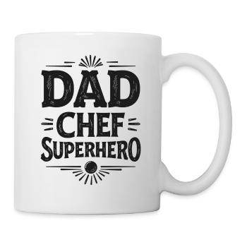 Dad Chef Superhero – Papa Koch Superheld - Mug - white - Right