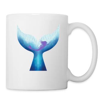Wal und Meerjungfrau Silhouette Whale and Mermaid - Mug - white - Right