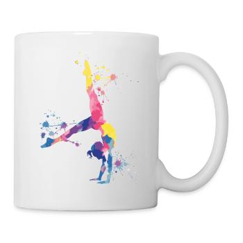Gymnastik Mädchen – Bunt und kraftvoll - Tasse - Weiß - Rechts