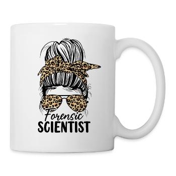 Forensic Scientist Messy Bun Leopard Forensic - Mug - white - Right