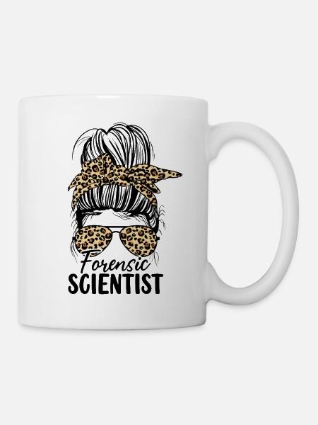 Médecin légiste Messy Bun Leopard Forensic - Mug blanc - blanc