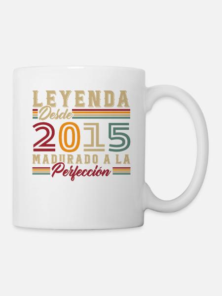 2015 Vintage Anniversaire Vintage Rétro Cadeau - Mug blanc - blanc