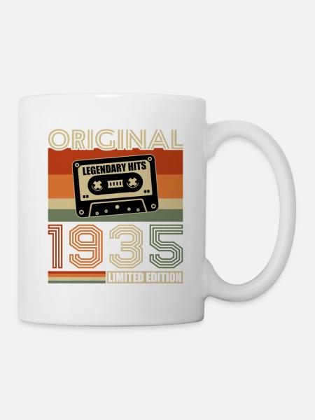 1935 Vintage Retro Cadeau D’anniversaire 90 Ans - Mug blanc - blanc