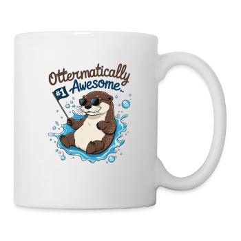 Ottermäßig cool – Lustiger Otter - Tasse - Weiß - Rechts