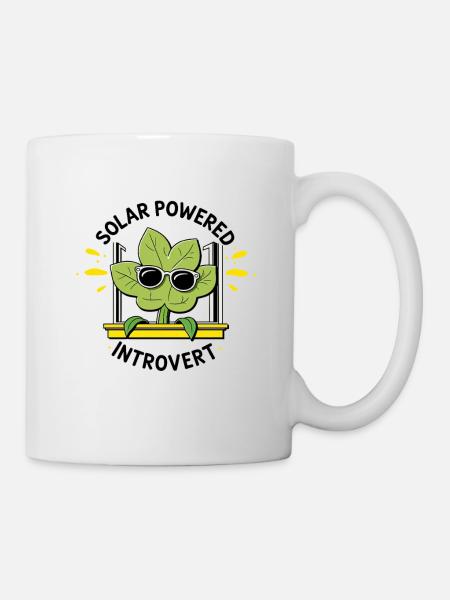 Solar Powered Introvert – Plant Joke - Mug - white